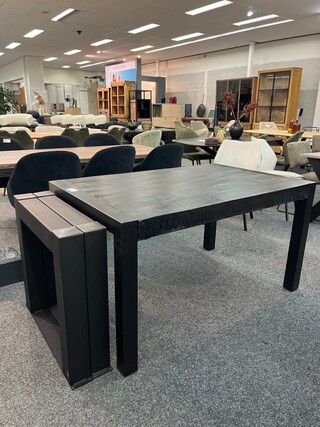 Eetkamertafel mango Willemstad 90cm, zwart
